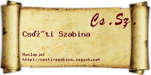 Csóti Szabina névjegykártya